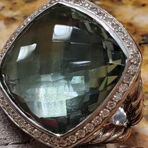 David Yurman Prasiolite Albion Ring w/Diamonds